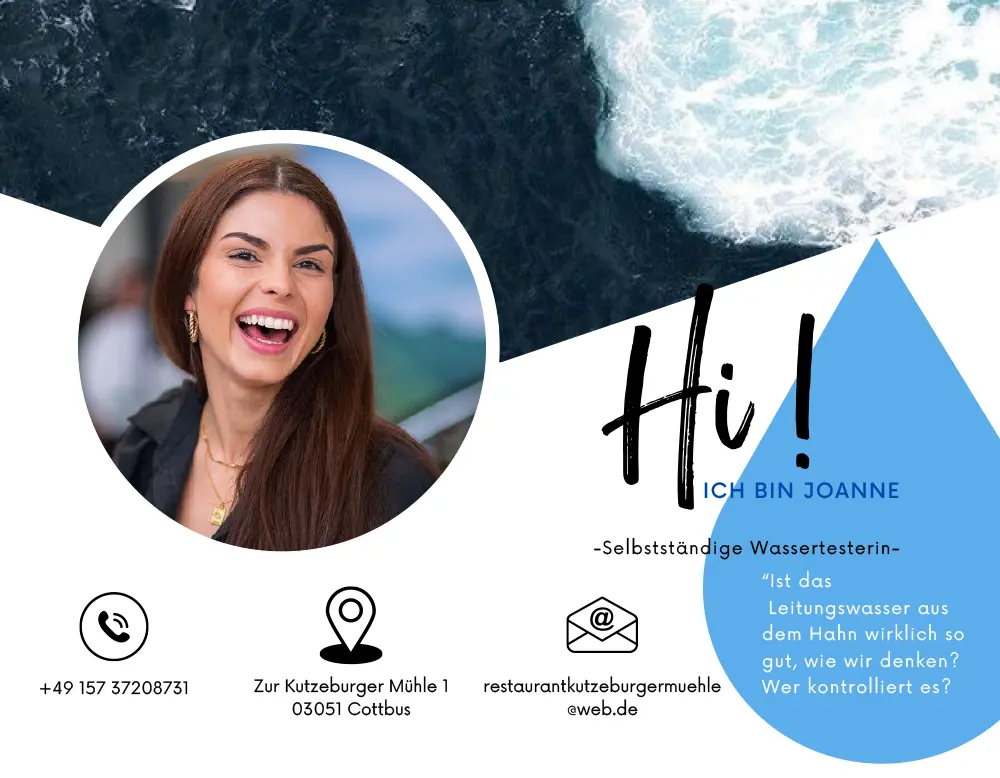 Hi, ich bin Joanne, selbstständige Wassertesterin